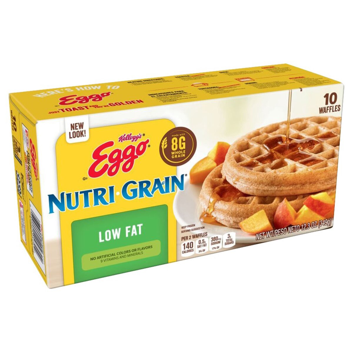 slide 2 of 8, Eggo Frozen Waffles Low Fat, 12.3 oz, 10 Count, 12.3 oz