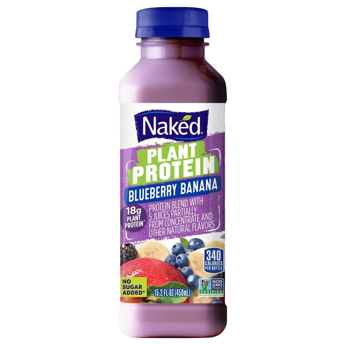 slide 1 of 10, Naked Plant Protein Blueberry Banana Juice - 15.2 oz, 15.2 oz