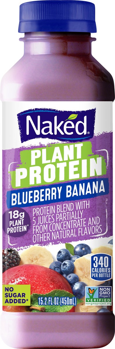 slide 1 of 10, Naked Plant Protein Blueberry Banana Juice - 15.2 oz, 15.2 oz