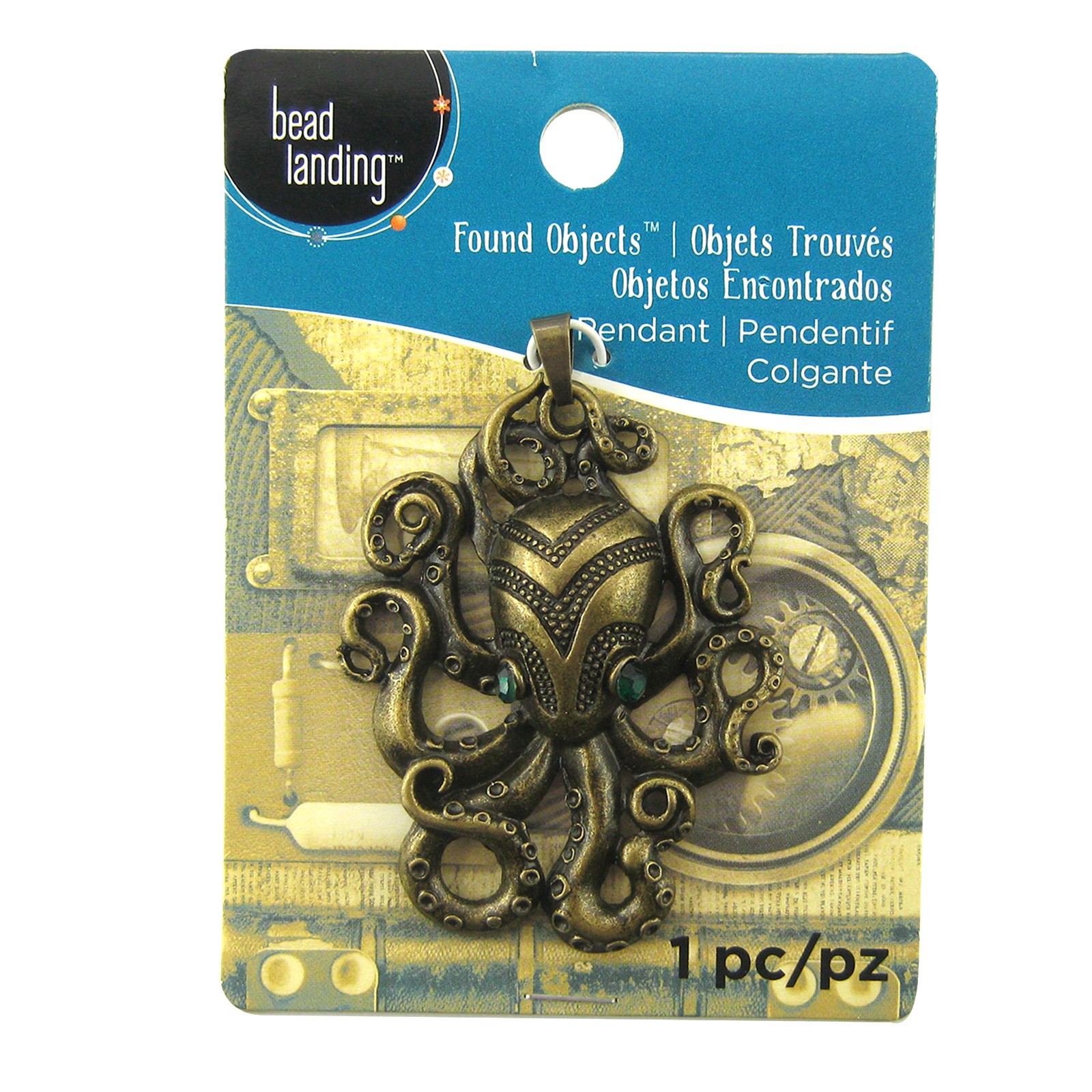 slide 2 of 3, Found Objects Antique Brass Octopus Pendant By Bead Landing, 1 ct