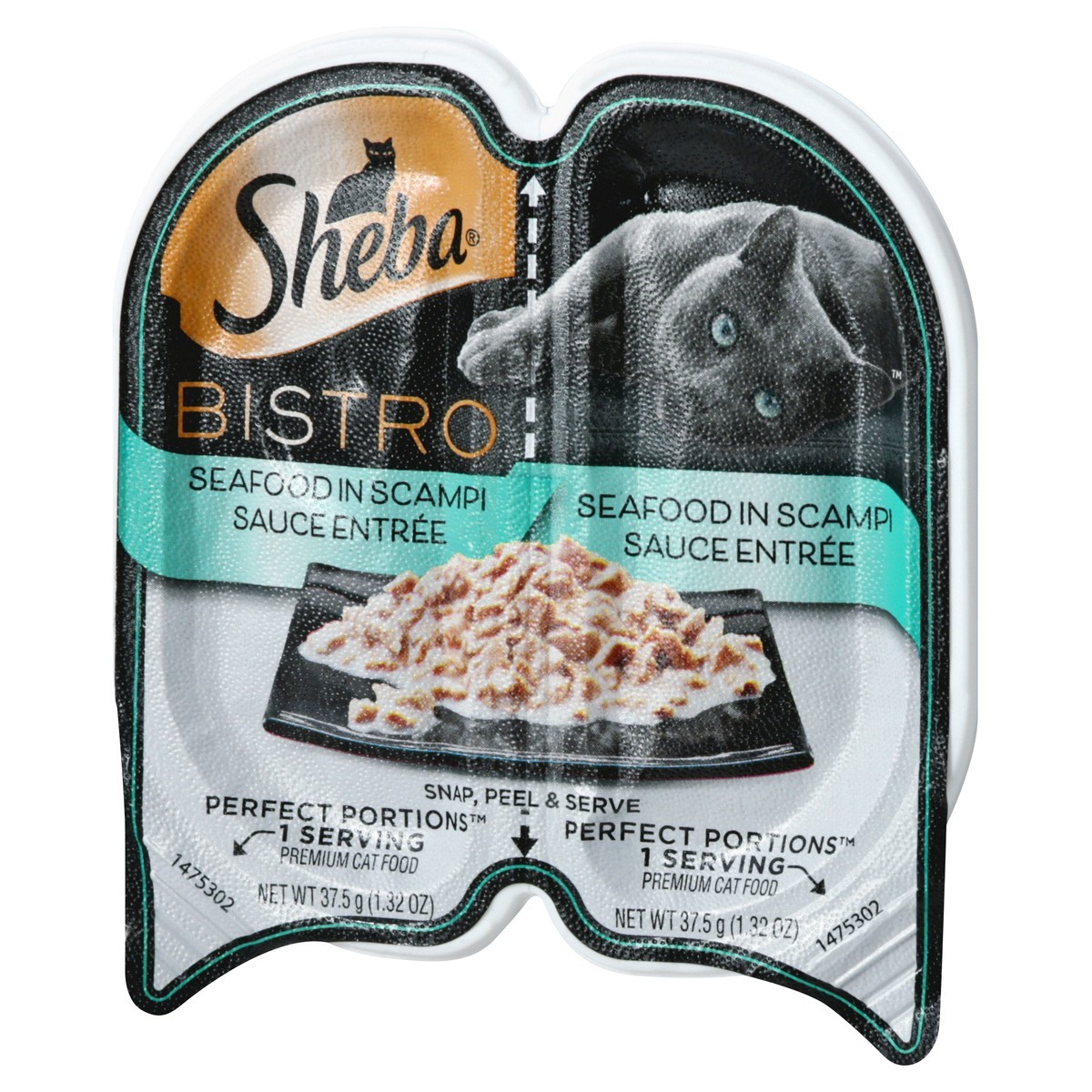 slide 5 of 5, Sheba Perfect Portions Bistro Premium Seafood in Scampi Sauce Entree Cat Food 2 ea, 2 ct
