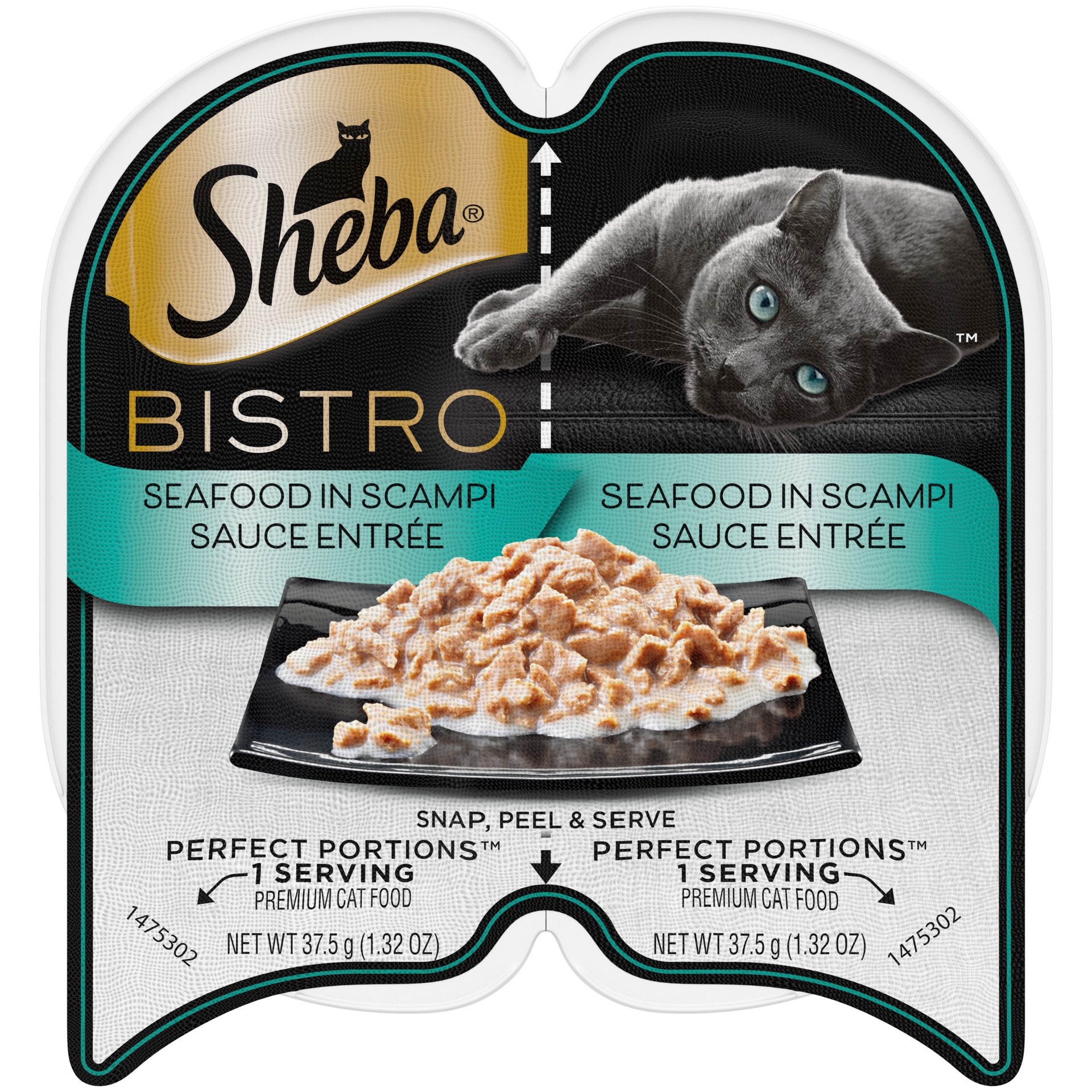 slide 1 of 5, Sheba Perfect Portions Bistro Premium Seafood in Scampi Sauce Entree Cat Food 2 ea, 2 ct