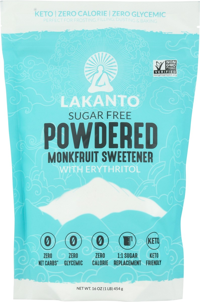 slide 1 of 9, Lakanto Powdered Sugar Free Monkfruit Monkfruit Sweetener 16 oz, 16 oz