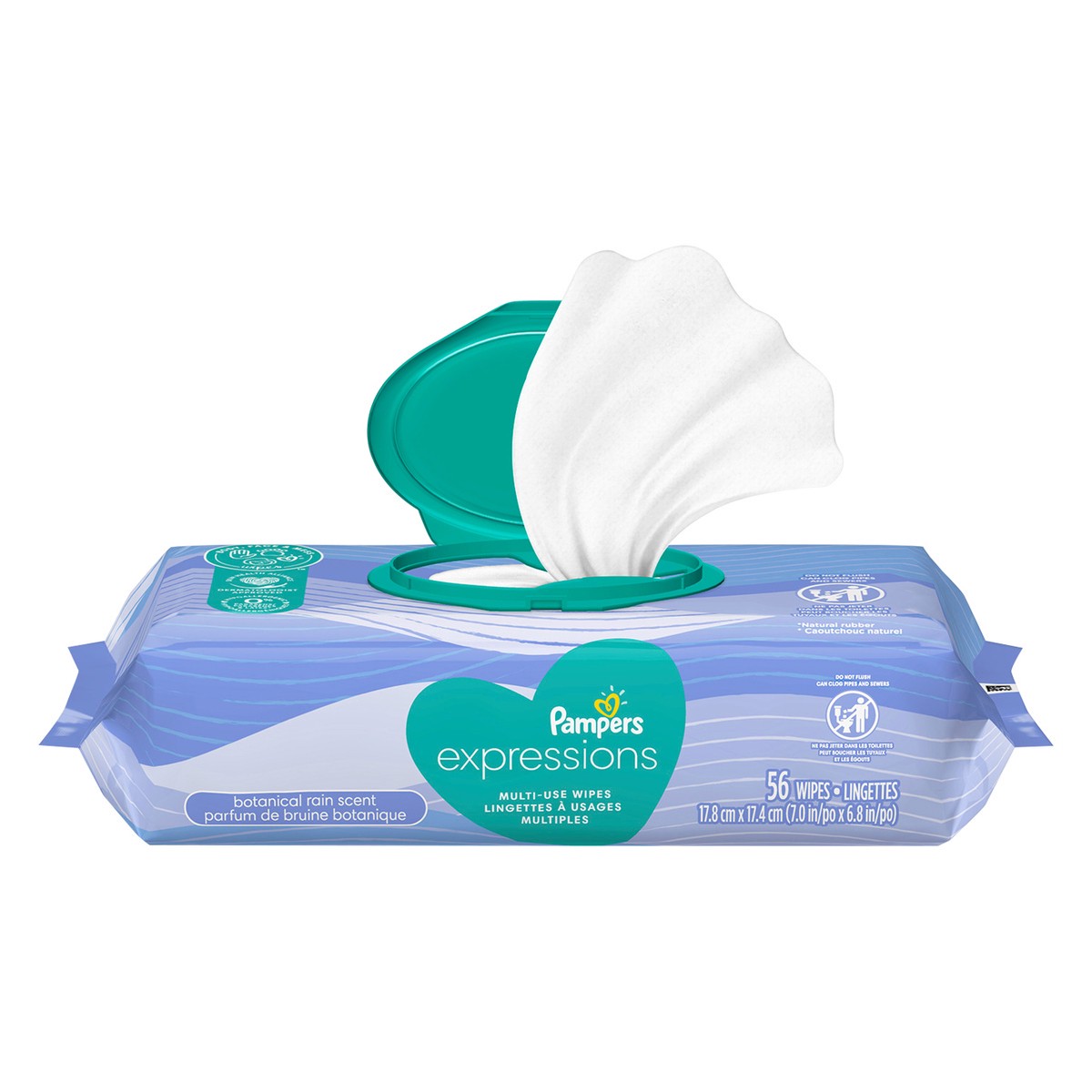 slide 1 of 4, Pampers Baby Wipes Expressions Botanical Rain Scent 1X Pop-Top Packs 56 Count, 56 ct
