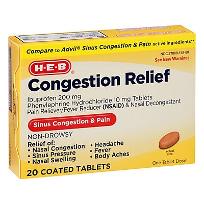 slide 1 of 1, H-E-B Congestion Relief, 20 ct