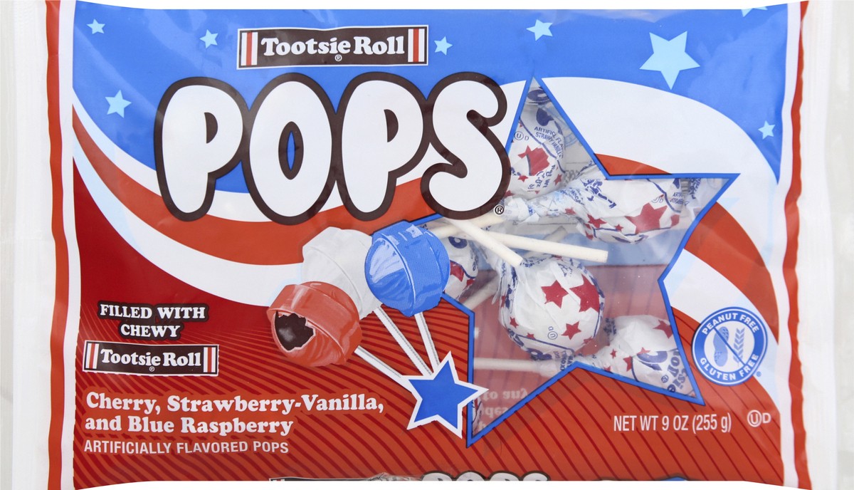 slide 6 of 8, Tootsie Pops Cherry, Strawberry-Vanilla, and Blue Raspberry Pops 9 oz, 9 oz