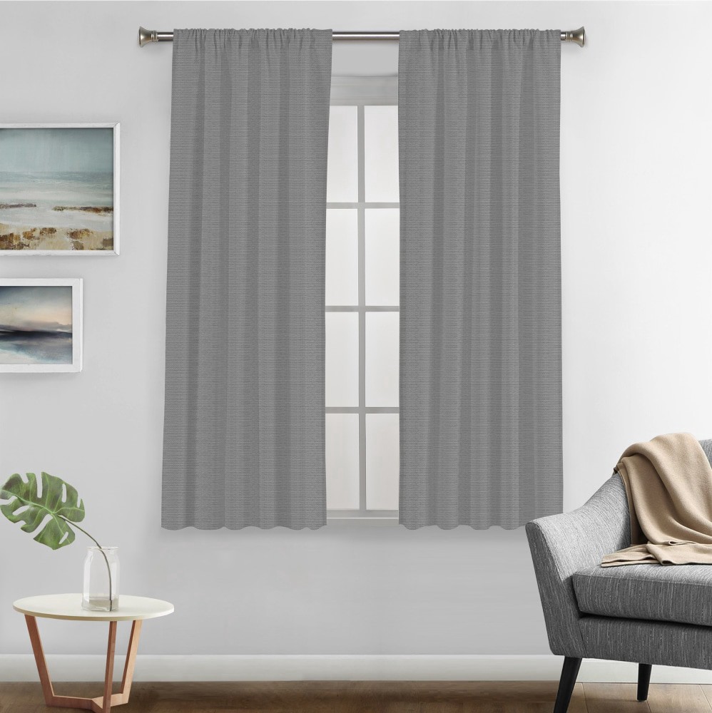 slide 1 of 1, Sunblock Vince Total Blackout Back Tab Single Window Panel - Grey, 52 x 63 in