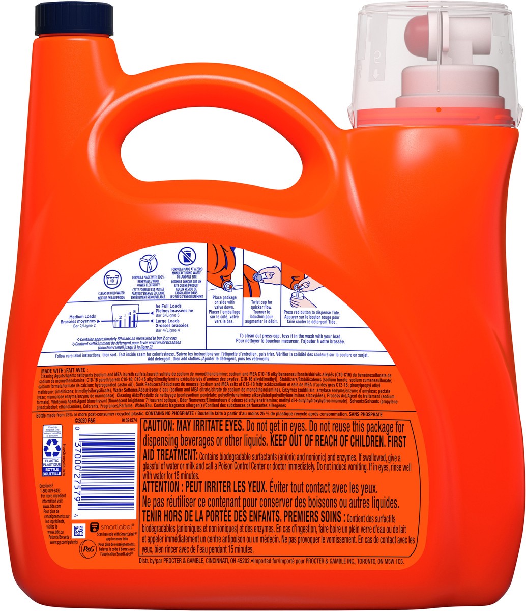 slide 3 of 4, Tide + Heavy 10X Duty Hygienic Clean Spring Meadow Detergent 4.08 lt, 138 fl oz