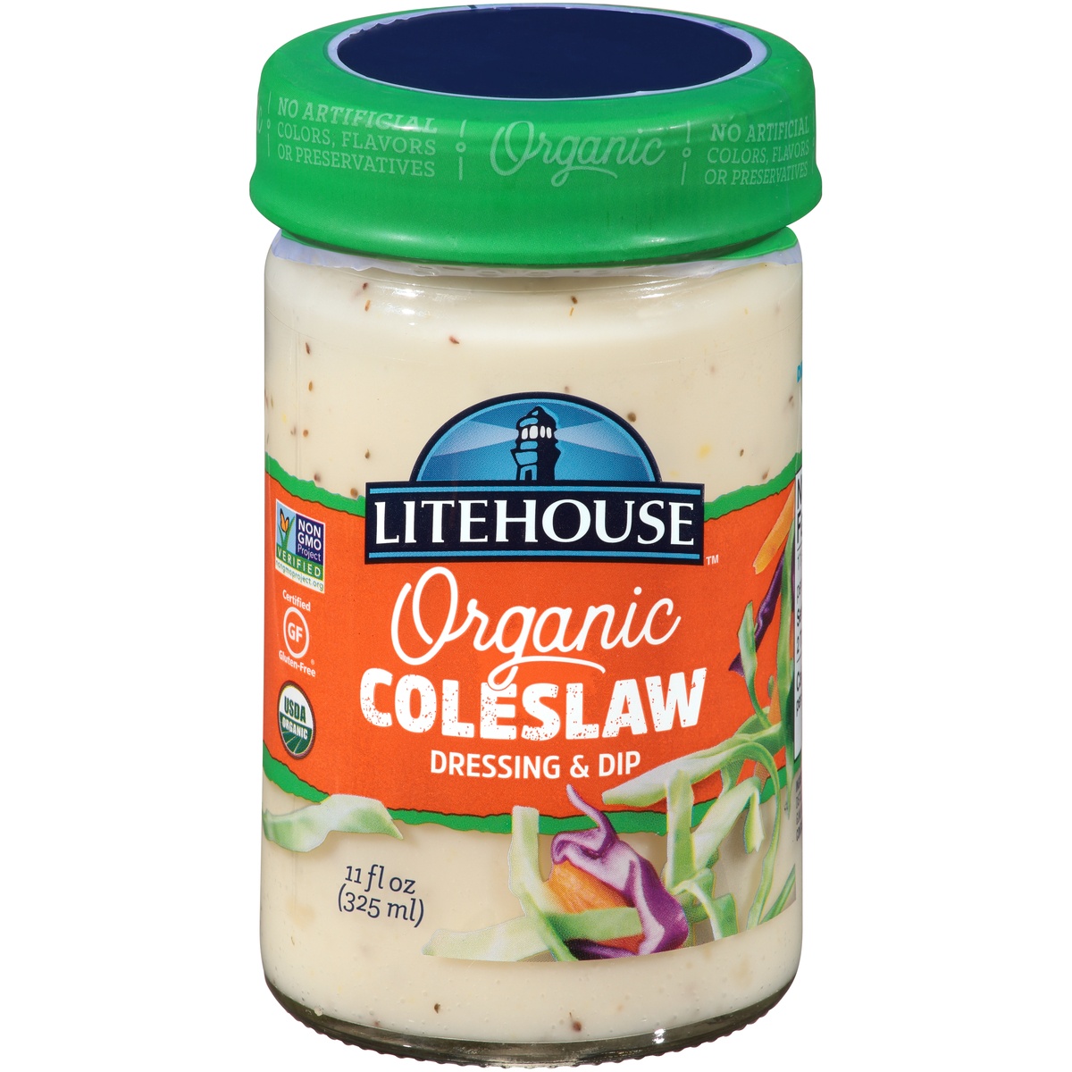 slide 1 of 6, Litehouse Organic Coleslaw Dressing & Dip 11 fl. oz. Jar, 11 oz