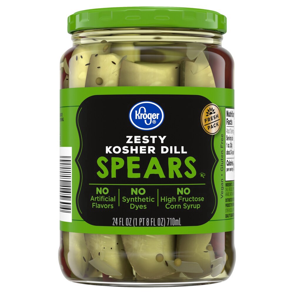 slide 4 of 4, Kroger® Zesty Kosher Dill Spears, 24 fl oz
