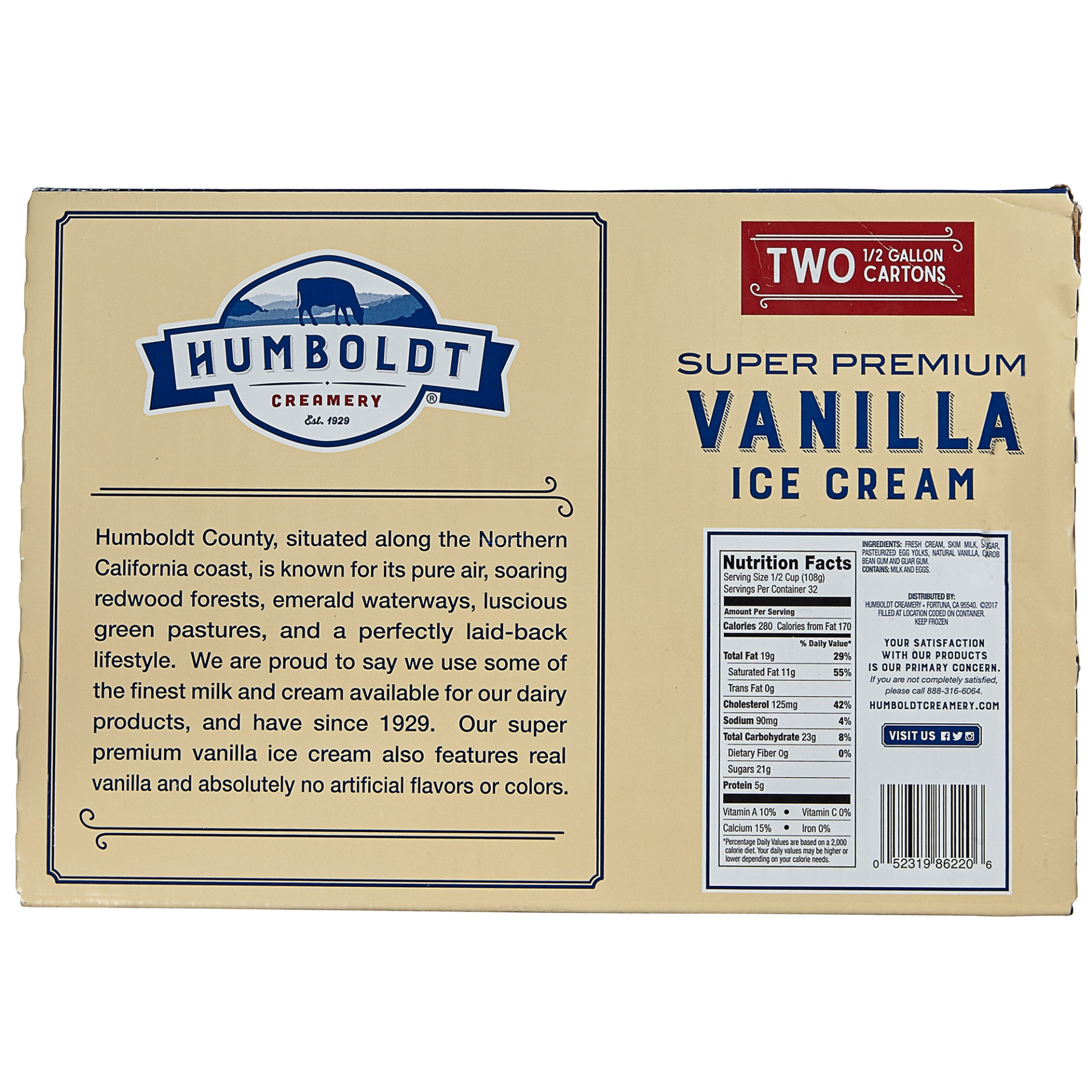 slide 2 of 2, Humboldt Creamery Super Premium Vanilla Ice Cream, 