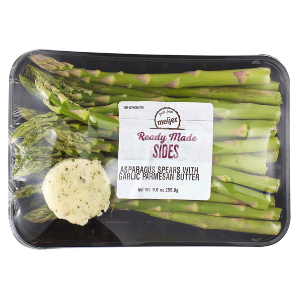 slide 3 of 29, Fresh from Meijer Asparagus With Garlic Parmesan Butter, 9.1 oz, 1 ct