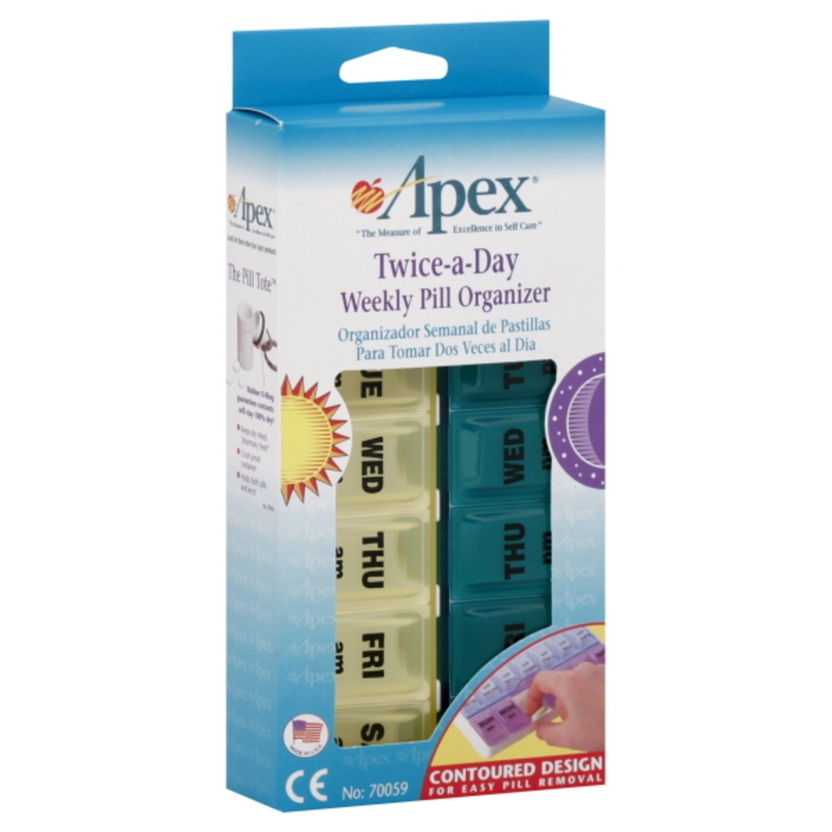 slide 1 of 1, Apex Twice-A-Day Weekly Pill Organizer, 1 ct