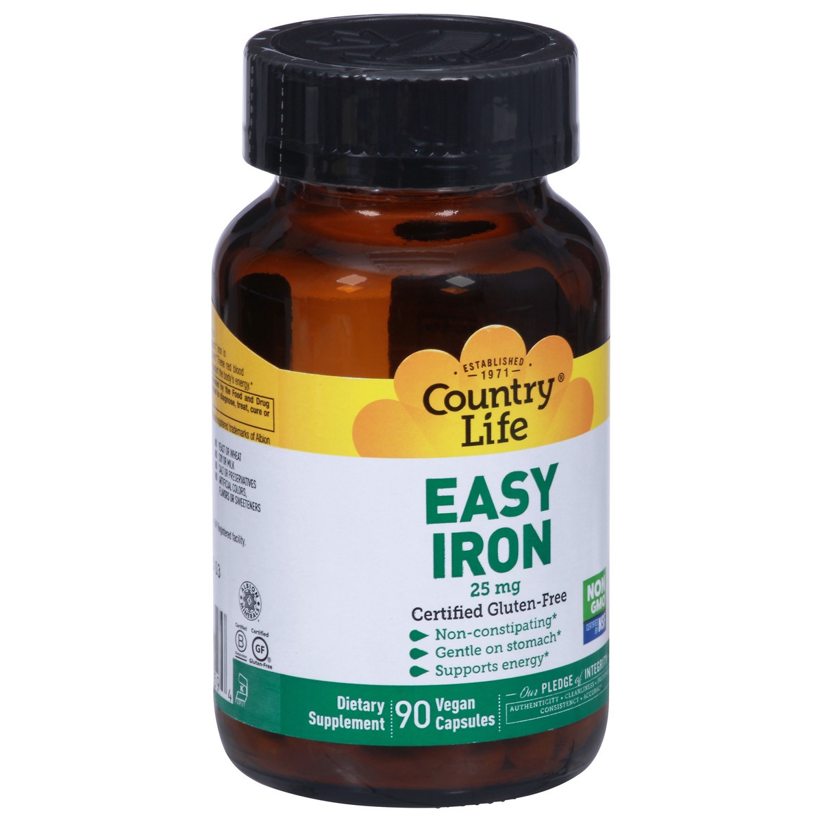 slide 3 of 12, Country Life 25 mg Easy Iron 90 Vegan Capsules, 90 ct