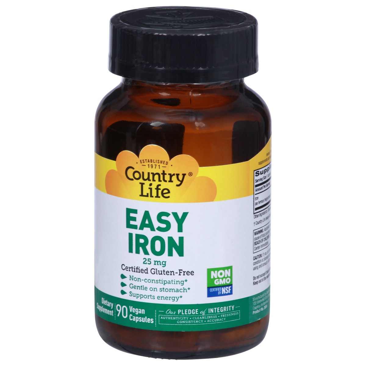 slide 2 of 12, Country Life 25 mg Easy Iron 90 Vegan Capsules, 90 ct