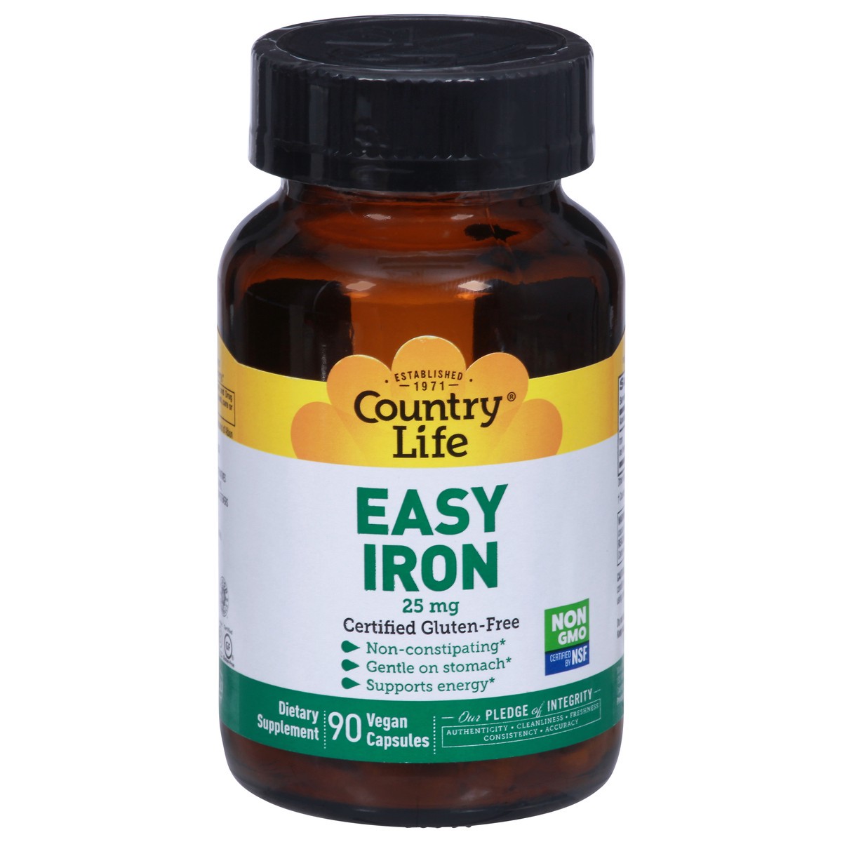 slide 1 of 12, Country Life 25 mg Easy Iron 90 Vegan Capsules, 90 ct