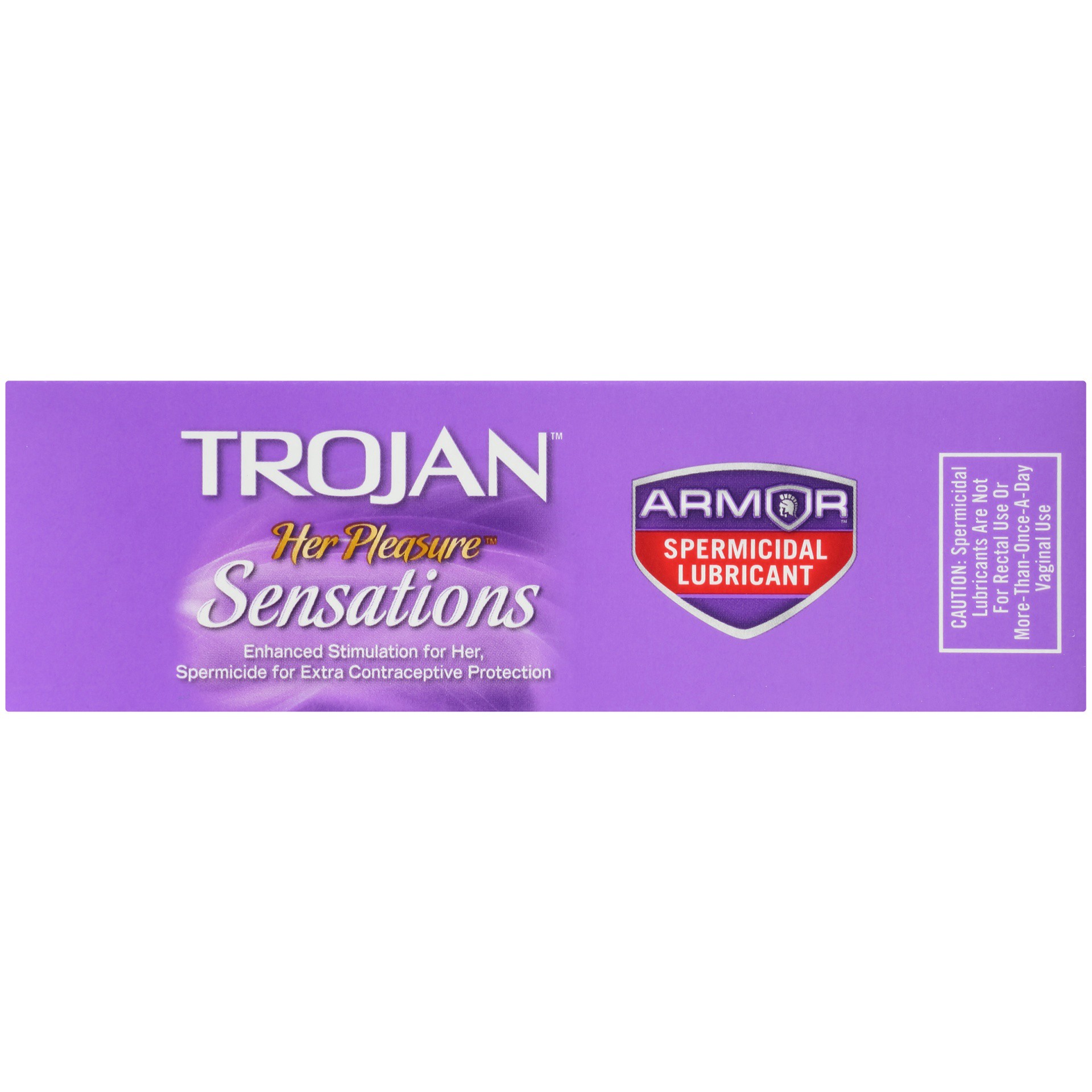 slide 6 of 7, Trojan Her Pleasure Condoms Spermicidal Lubricant Latex, 12 ct