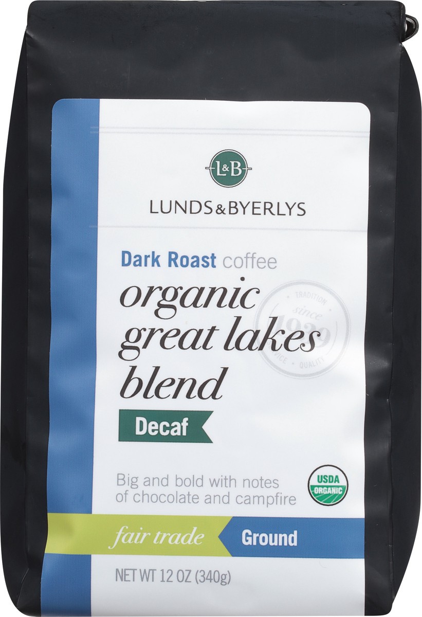 slide 5 of 9, Lunds & Byerlys Organic Decaf Dark Roast Ground Great Lakes Blend Coffee 12 oz, 12 oz