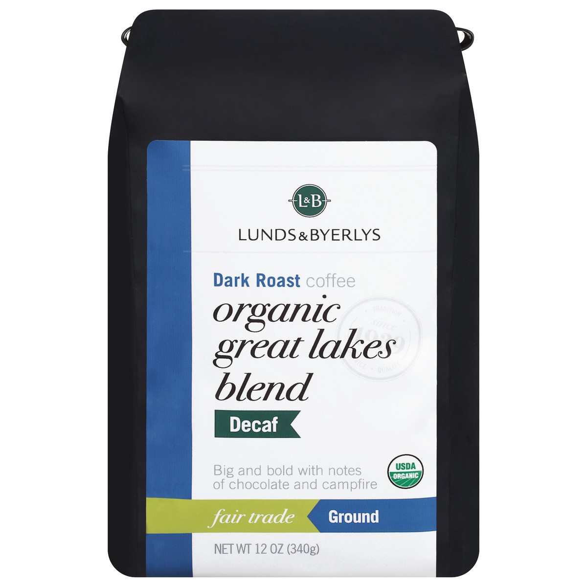 slide 1 of 9, Lunds & Byerlys Organic Decaf Dark Roast Ground Great Lakes Blend Coffee 12 oz, 12 oz