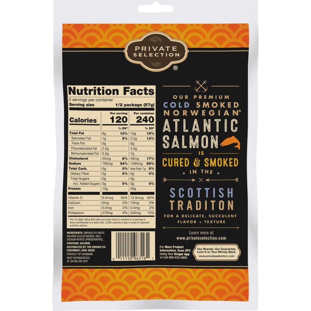 slide 2 of 2, Private Selection Traditional Cold Smoked Norwegian Atlantic Salmon, 4 oz