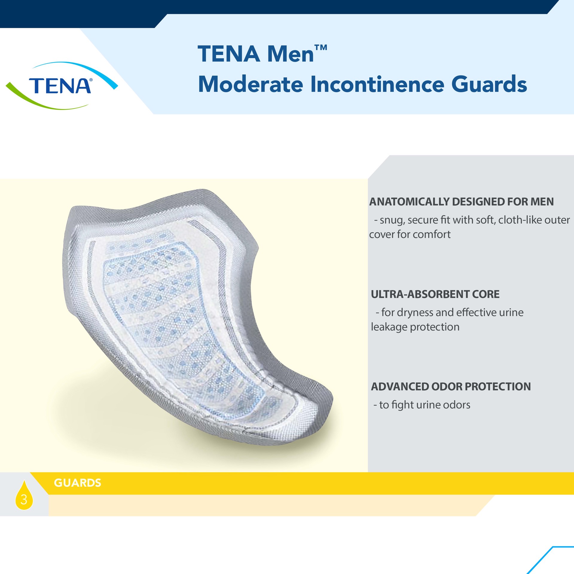 slide 5 of 6, Tena Incontinence Guards for Men, Maximum Absorbency, 20 ct, 20 ct