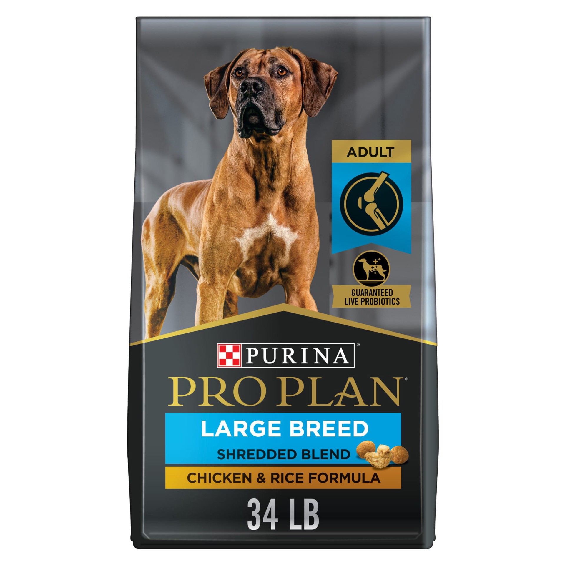 slide 1 of 9, Pro Plan Purina Pro Plan Joint Health for Dogs, Large Breed Dog Food Dry, Shredded Blend Chicken & Rice Formula, 34 lb