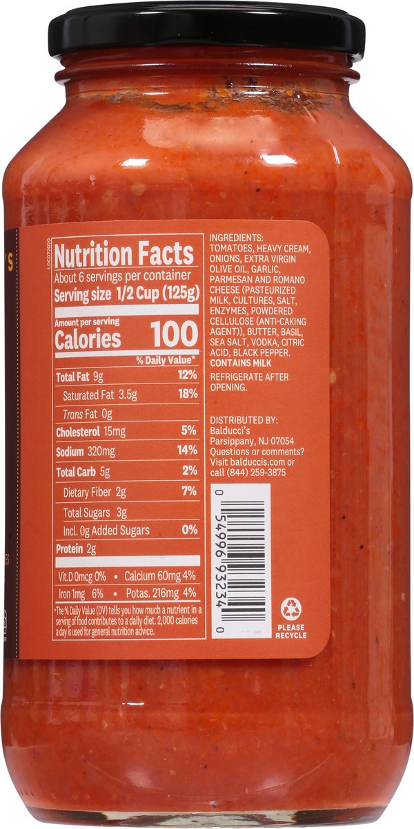 slide 2 of 13, Balducci's Vodka Sauce - 25 Oz, 25 oz