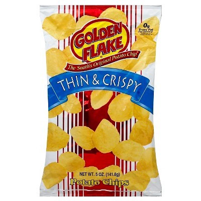 slide 1 of 5, Golden Flake Thin & Crispy Potato Chips, 5 oz