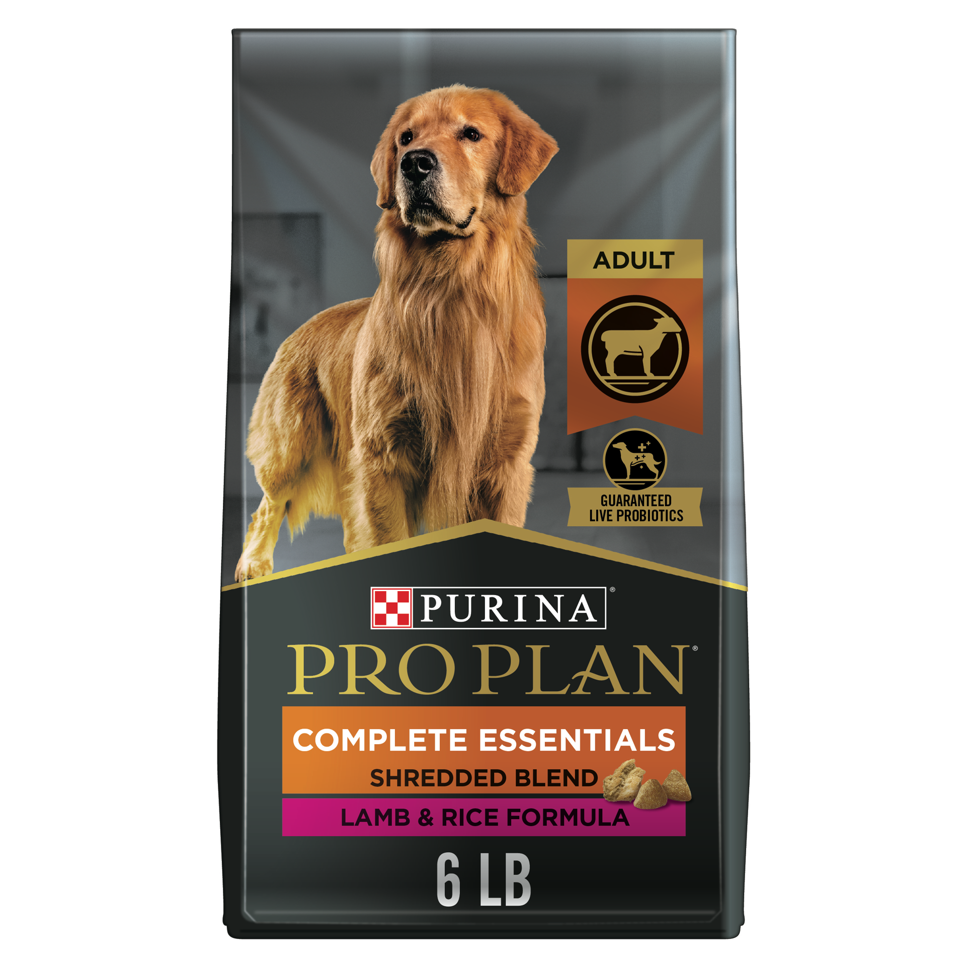 slide 1 of 6, Pro Plan Purina Pro Plan High Protein Dog Food With Probiotics for Dogs, Shredded Blend Lamb & Rice Formula, 6 lb