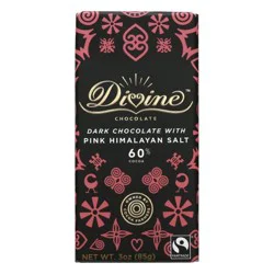Divine 60 Cocoa Dark Chocolate With Pink Himalayan Salt Bar - 3 oz
