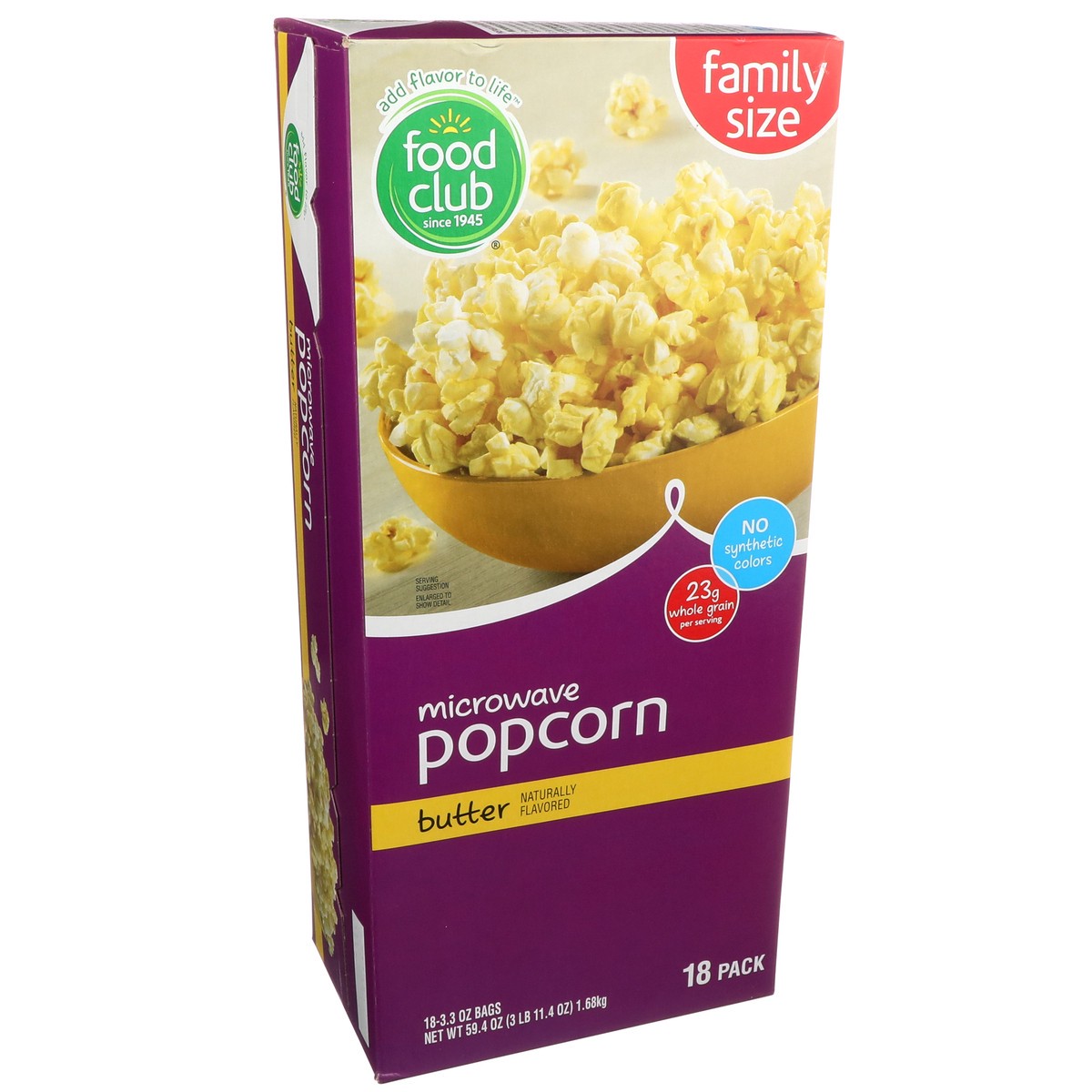 slide 2 of 9, Food Club Butter Microwave Popcorn, 18 ct