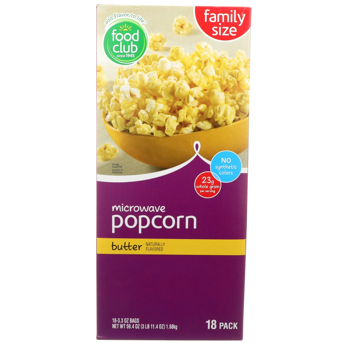 slide 8 of 9, Food Club Butter Microwave Popcorn, 18 ct