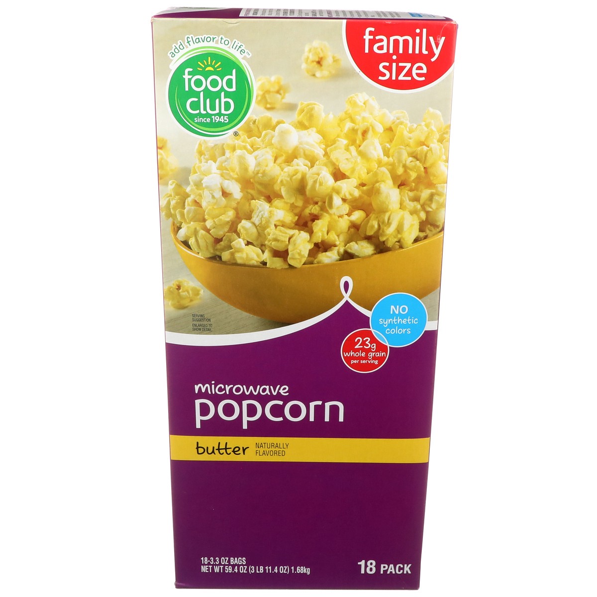 slide 1 of 9, Food Club Butter Microwave Popcorn, 18 ct