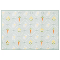 Meijer Corporate Seasonal Easter Bunny Floral Grid Dish Drying Mat - 14 in x 21 in