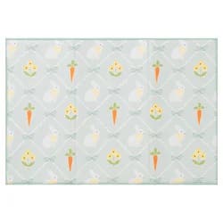 Meijer Corporate Seasonal Easter Bunny Floral Grid Dish Drying Mat - 14 in x 21 in