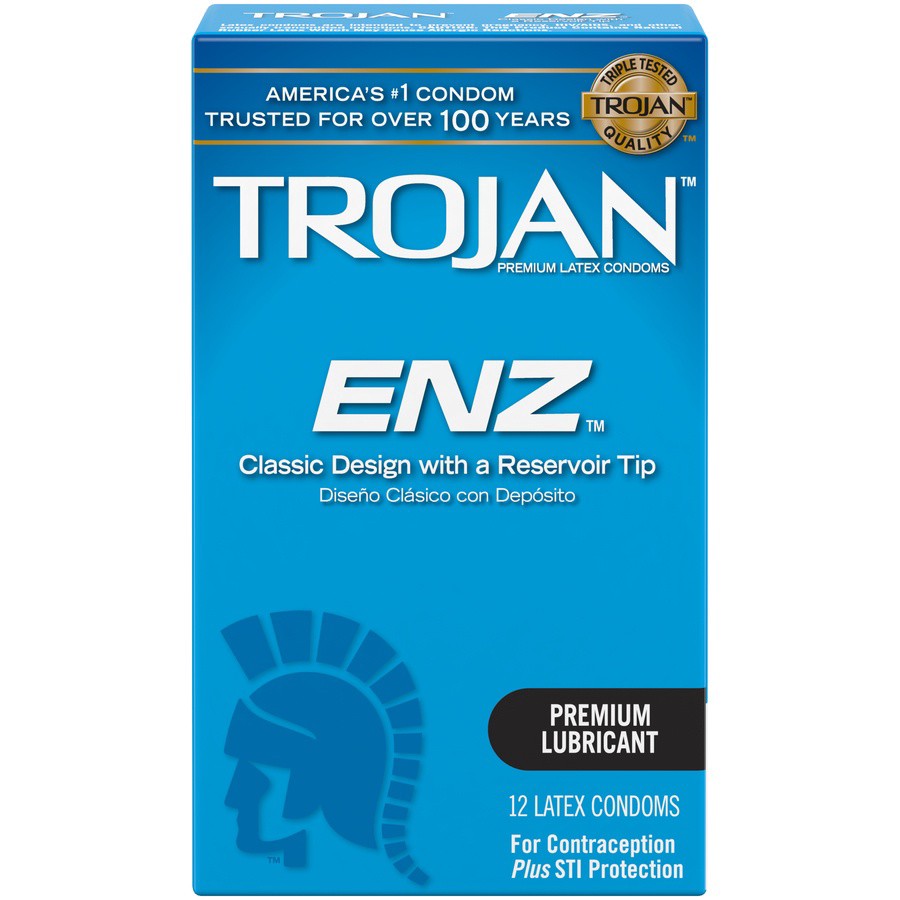 slide 1 of 5, Trojan ENZ Premium Smooth Lubricated Condoms - 12 Count, 12 ct