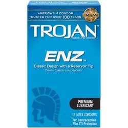 Trojan Enz Premium Smooth Lubricated Condoms, 12 Count