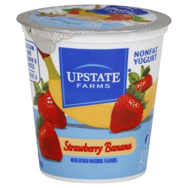 slide 1 of 1, Upstate Farms Strbry/Bnana Yogurt, 8 oz