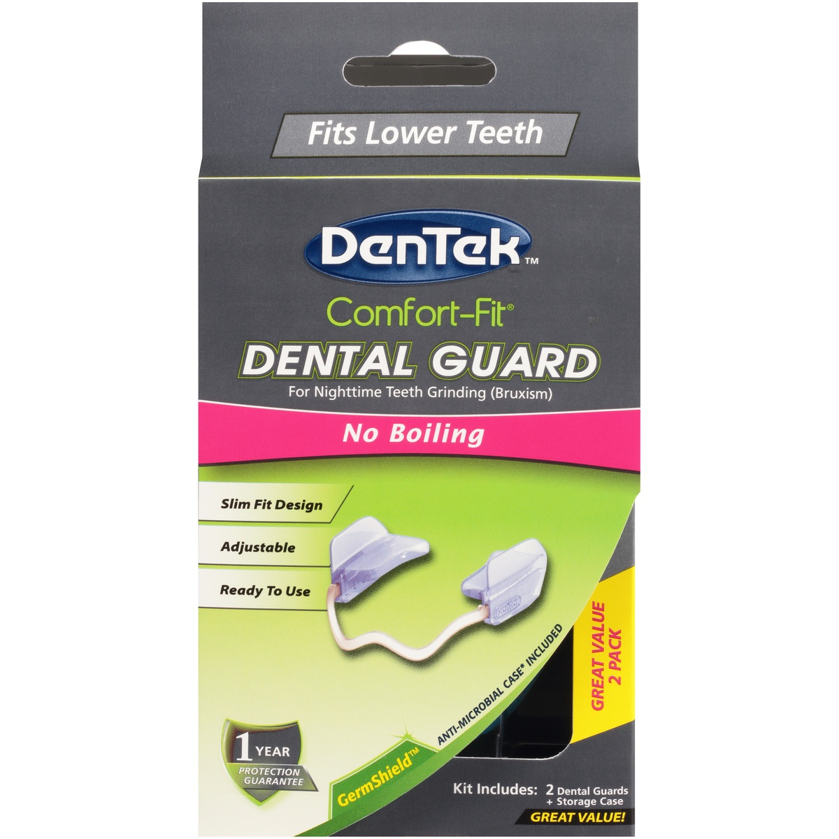 slide 1 of 1, DenTek Comfort-Fit Dental Guard for Nighttime Teeth Grinding, 2 ct
