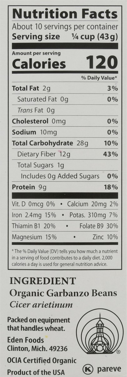 slide 10 of 14, Eden Foods Organic Garbanzo Beans 16 oz, 16 oz