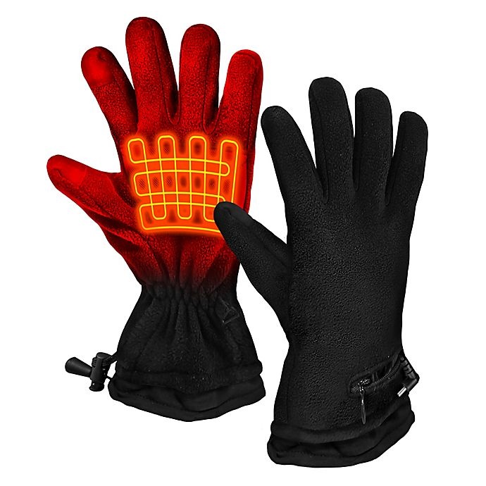 slide 3 of 4, ActionHeat One Size AA Battery Heated Fleece Gloves - Black, 1 ct