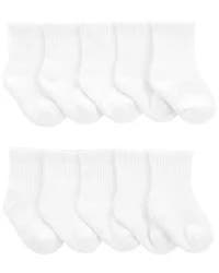 Carter's Baby 10-Pack Crew Socks White 3-12
