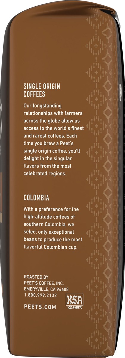 slide 9 of 9, Peet's Coffee, Single Origin Colombia, Dark Roast Ground Coffee - 10.5oz Bag, 10.5 oz