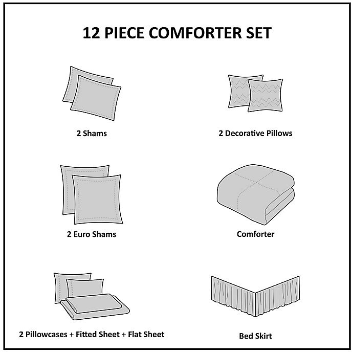 slide 11 of 11, Madison Park Aubrey Reversible California King Comforter Set - Blue, 12 ct