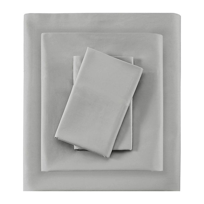 slide 2 of 5, Sleep Philosophy Liquid Cotton King Sheet Set - Silver, 1 ct