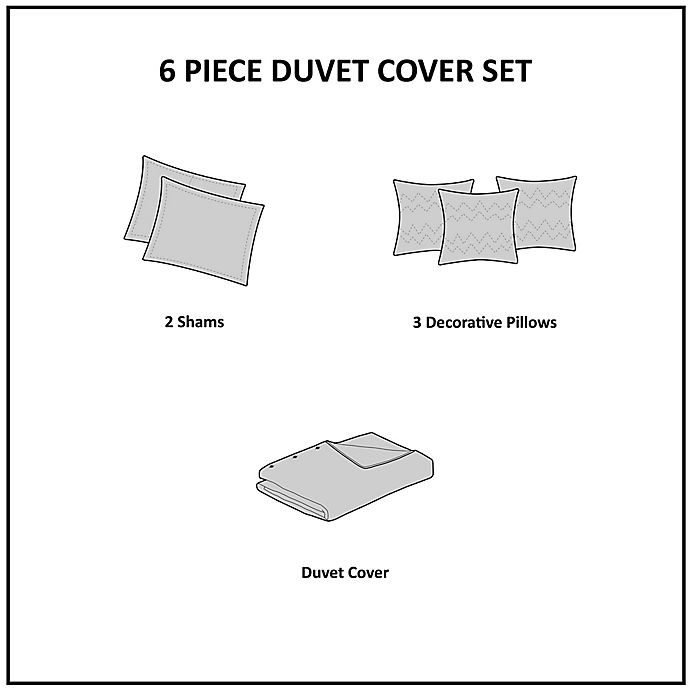 slide 3 of 3, Madison Park Lola Full/Queen Duvet Cover Set - Grey/Purple, 6 ct