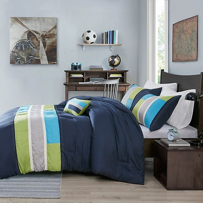 slide 2 of 8, Mi Zone Pipeline Twin/Twin XL Comforter Set - Navy, 1 ct