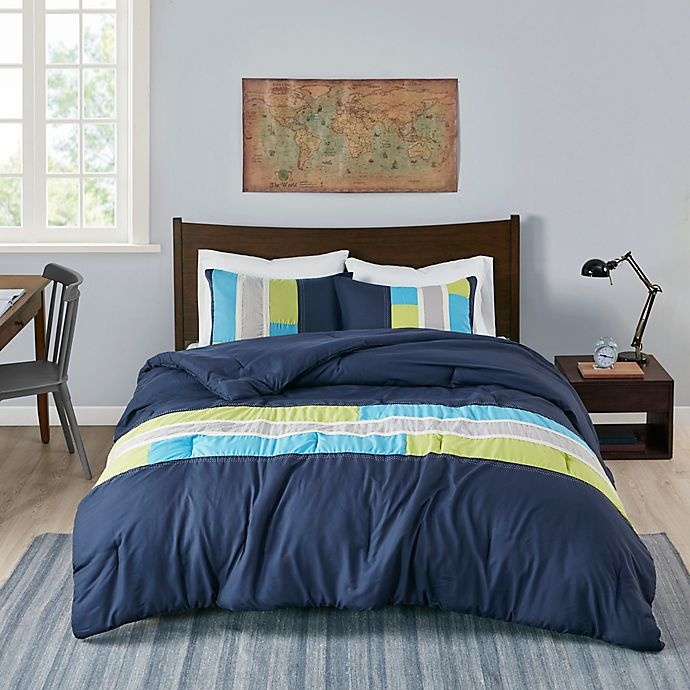 slide 3 of 8, Mi Zone Pipeline Twin/Twin XL Comforter Set - Navy, 1 ct