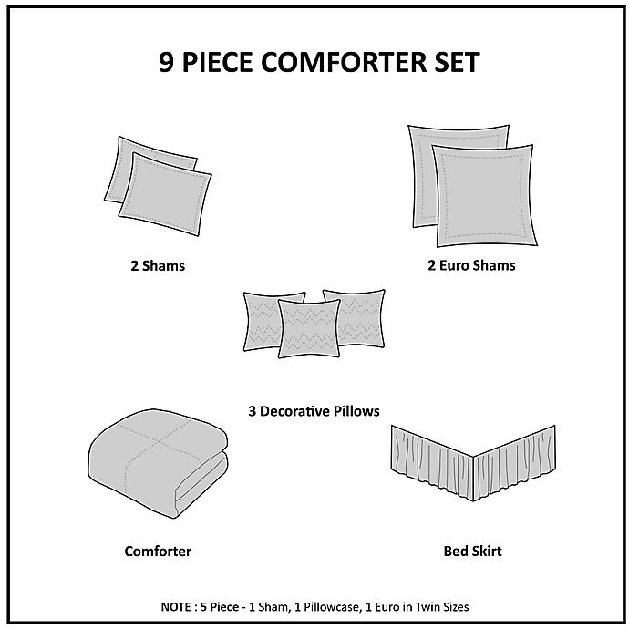 slide 2 of 9, Madison Park Juliana King Comforter Set - Blue, 9 ct