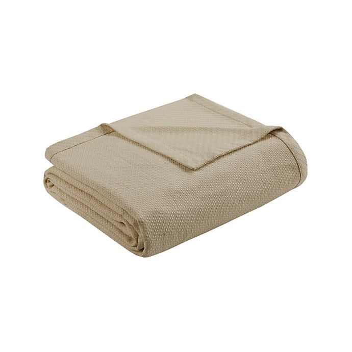 slide 1 of 6, Madison Park Liquid Cotton Twin Blanket - Linen, 1 ct